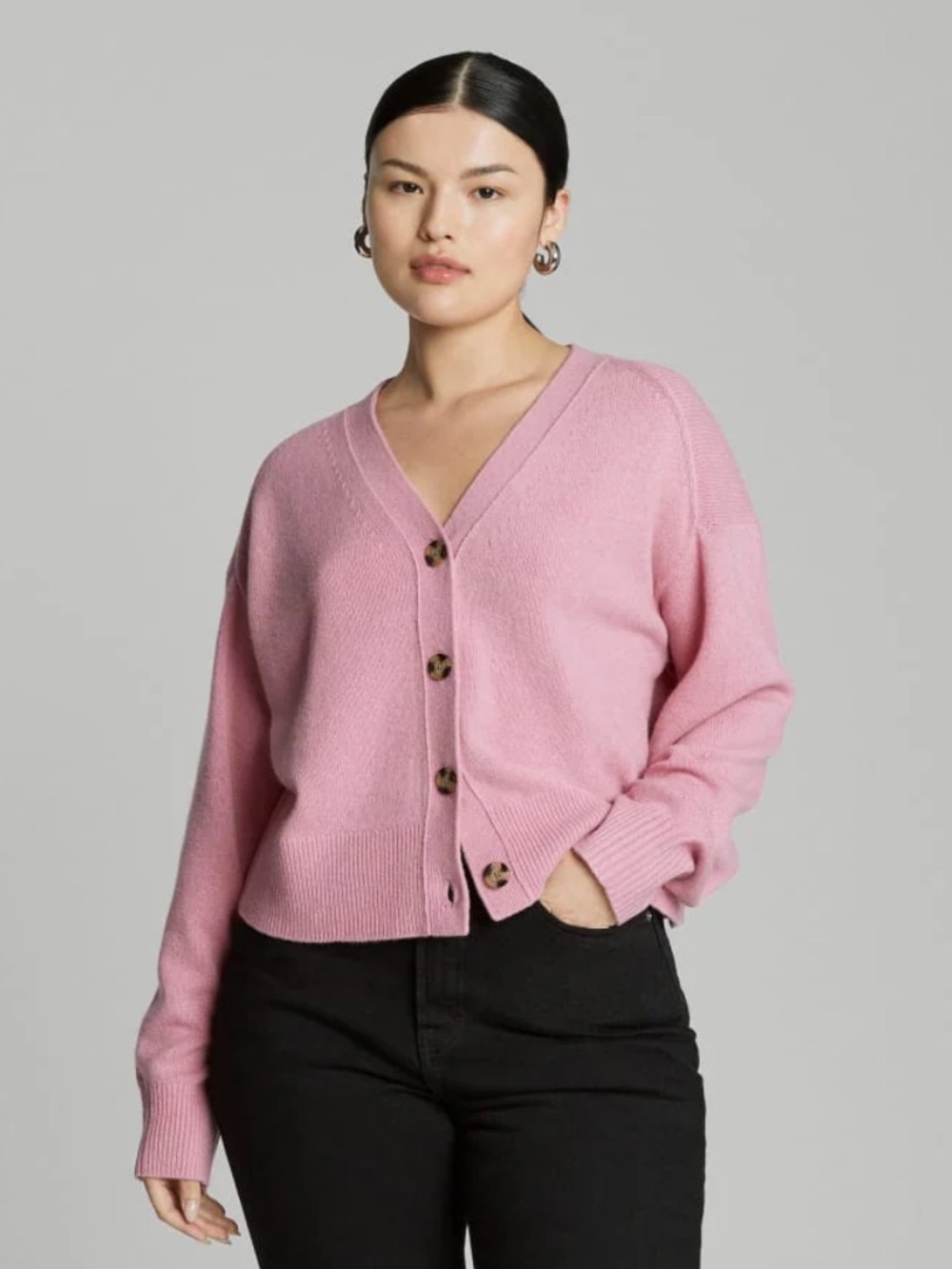 Nwot Everlane The Cashmere Cardigan In Bubblegum View 2